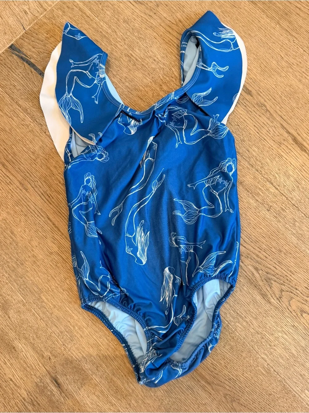 ANCORA Girls' Blue Mermaid Print One-Piece Swimsuit - Kids Swim